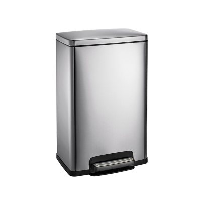 Tramontina 13-Gallon Step Trash Can, Stainless Steel