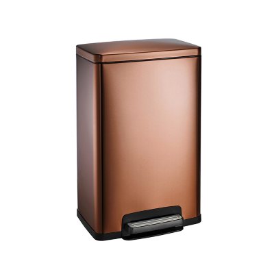 Tramontina 13 Gal Step Trash Can, Bronze