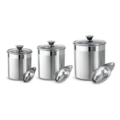 Tramontina 6 Pc Stainless Steel Covered Canister Set with Measuring Scoops  - Sam's Club