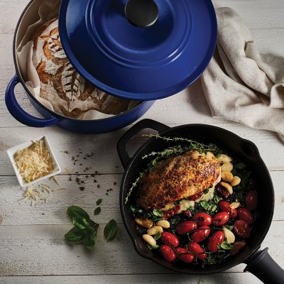 Martha Stewart 4-Quart and 7-Quart Enamel on Cast Iron Dutch Ovens, 2 Pack  (Assorted Colors) 