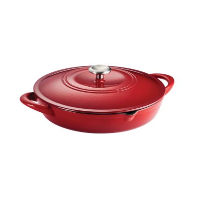 Tramontina 12" Enameled Cast Iron Covered Casserole Dish, Choose Color