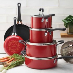 Tramontina 11-Piece Nonstick  Porcelain Enamel Cookware Set (Assorted Colors)