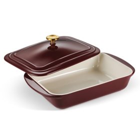 Tramontina 13.6" x 9.6" Ceramic Covered Bakeware with Stainless Steel Knob (Choose Color)