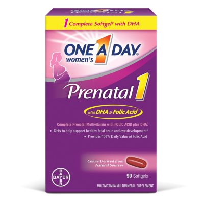 One A Day Women's Prenatal 1 with DHA and Folic Acid Softgels (90 ct.) Sam's Club