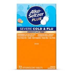 Alka-Seltzer Plus Severe Cold and Flu Effervescent Tablets, Citrus 72 ct.