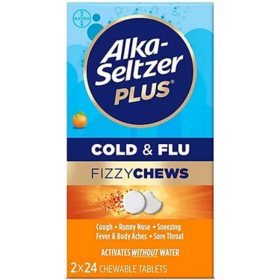 Alka-Seltzer Plus Cold & Flu Fizzy Chews, Orange Flavor, 48 ct.