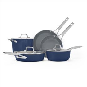 Calphalon Premier Ceramic Nonstick 8-Piece Cookware Set, Midnight Blue		