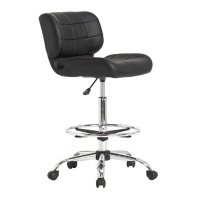 Black Crest Height Adjustable Drafting Chair with Footring