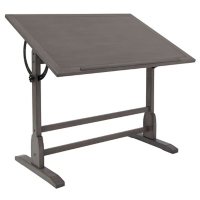 Vintage Slate Gray Solid Wood Drafting Table, 42" x 30"