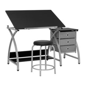2-Piece Comet Center Plus with Drawing Table and Padded Stool, Assorted Colors