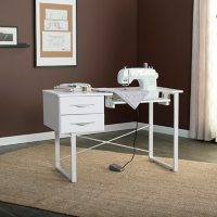 Pro Line Craft Sewing Machine/Desk with DrawersPro Line Paper Craft Cutting, Sewing Machine/Desk with Drawers, Fold-Down Top and Height Adjustable Platform