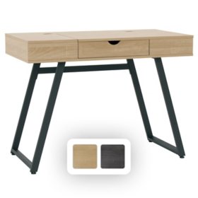 Rockdale Modern Writing Desk with Storage and USB Ports, Assorted Colors