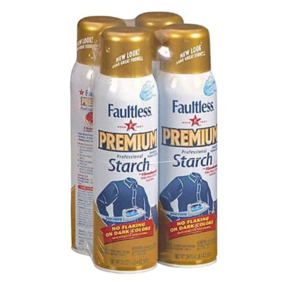 Faultless Starch Spray for Clothes Premium Luxe Finish (15oz 4 Pack) Professional Iron Spray Starch for Clothes & Fabric No Stick Iron Spray, No