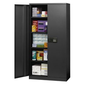 Sandusky Quick Assembly Electronic Coded Steel Cabinet Black 36