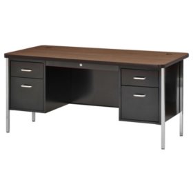 600 Series Steel Double Pedestal Teachers Desk Assorted Colors