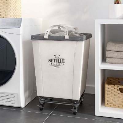 Commercial Divided Rolling Canvas Bin Laundry Hamper on Wheels, Gray,  Divided - Kroger