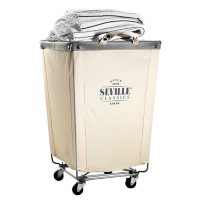 Seville Classics Commercial Heavy-Duty Canvas Laundry Hamper with Wheels