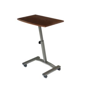 Seville Classics 23 Adjustable Rolling Laptop Desk Cart Walnut