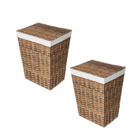 Member's Mark Woven Lidded Laundry Hamper with Canvas Liner (Set of 2)