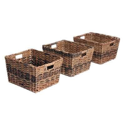 basket weave storage boxes