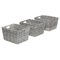 Seville Classics Decorative Woven Storage Baskets (Set of 3)