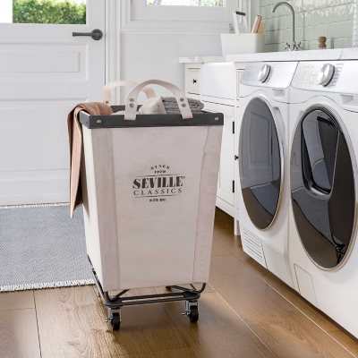 Foldable Laundry Basket with Wheel Collapsible Bucket with Handle