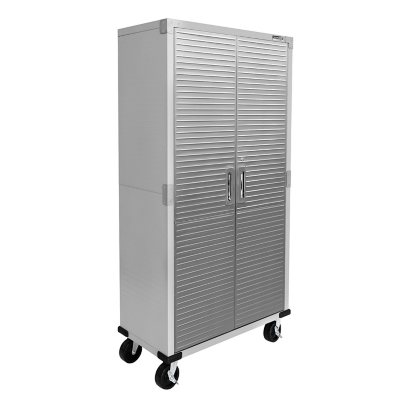 Heavy-Duty Tall Storage Cabinet with Stainless Steel Doors 36 X 18