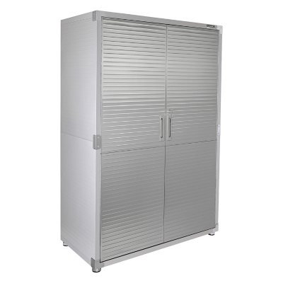 46 in. W x 24 in. D x 24 in. H Small Plastic Outdoor Storage Cabinet in  Coffee