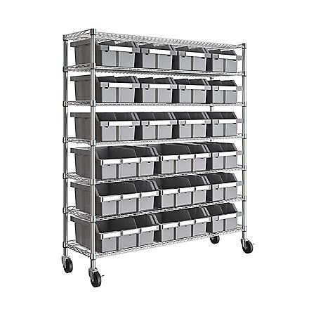 Seville Classics Commercial 7-Tier 21-Bin Extra-Large NSF-Certified Bin Rack - Sam's Club