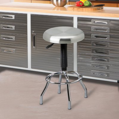 Seville Classics Stainless Steel Seat Pneumatic Adjustable Work