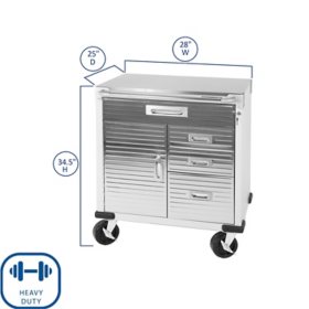 Seville Classics Ultrahd Rolling Cabinet W Stainless Steel Top