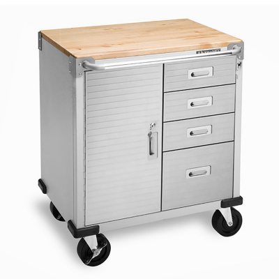 Rolling Locking Tool Box Chest Stainless Steel 4Drawer Garage