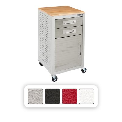 UltraHD Solid Wood Top 2-Drawer Steel Rolling File Cabinet, 20' x 18' (Granite Gray):- Granite Gray