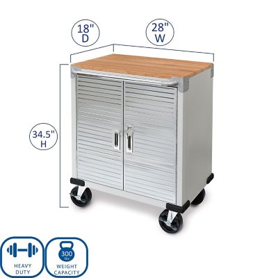  Seville Classics Rolling Lockable Cabinet Storage, 6