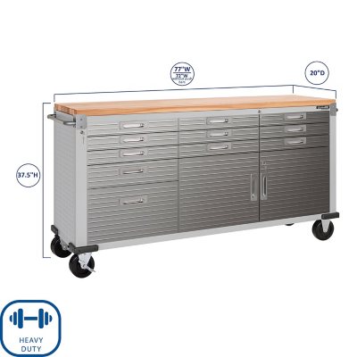 Seville Classics UltraHD Stainless Steel LED Lighted Workcenter - Sam's Club