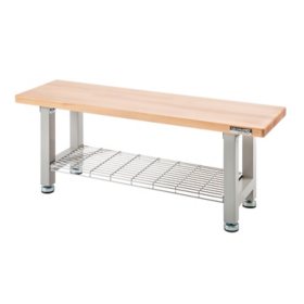 UltraHD 48" Wood Seating Bench with Storage Shelf