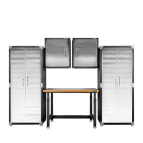 Seville Classics UltraHD 5-Piece Garage Cabinet Set With Adjustable Workbench