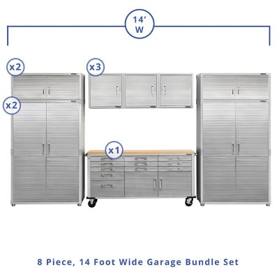 UltraHD 8-Piece Storage Cabinet with Rolling Workbench 20422