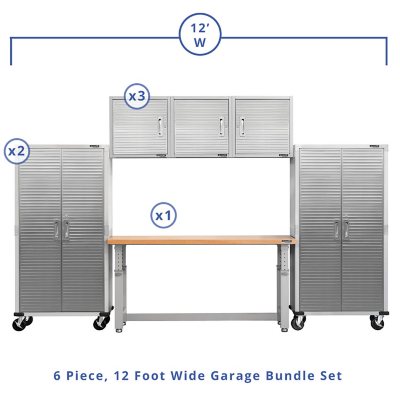Metal Garage Storage Cabinet, Small Storage Cabinet with 2 Adjustable  Shelves and Lockable Doors, 42 inch Tall Storage Locker for Office,  Workshop