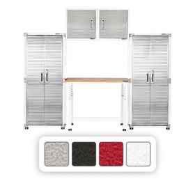 Seville Classics UltraHD 5-Piece Storage Cabinet System with Height Adjustable Workbench, 9' Wide		