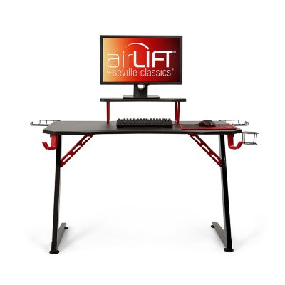 Cool Style Esports Computer Gaming Desk, Carbon Fiber/ Wood Tabletop  Workstation, Ergonomic PC Desk with Cupholder & Headphone Hook 