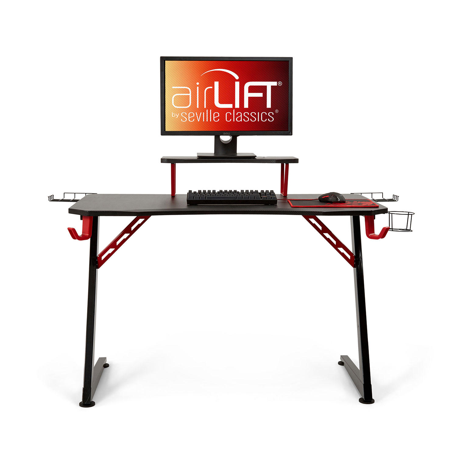 Seville Classics airLIFT 47.2″ Elite Computer Gaming Desk Removable Riser