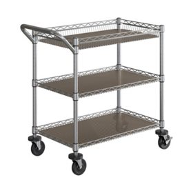 Member's Mark NSF 3-Tier Heavy-Duty Commercial Utility Cart, 34" L x 18" W x 34.5" H