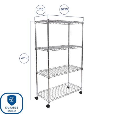 Seville Classics Solid Steel Wire Shelving Storage Unit Adjustable Shelves  Organizer Rack, for Home, Kitchen, Office, Garage, Bedroom, Closet, Black,  5-Tier, 30 W x 14 D (New Model)