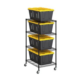 Seville Classics 4-Tier NSF Steel Wire Tote Shelving, 25"W x 33"D x 60"H		