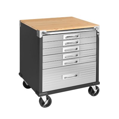 Seville Classics UltraHD 6-Drawer Rolling Cabinet, 28" W x 25" D x 34.5" H