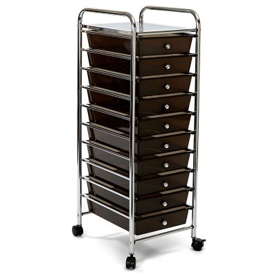 Seville Classics 15-Drawer Organizer Cart - Black