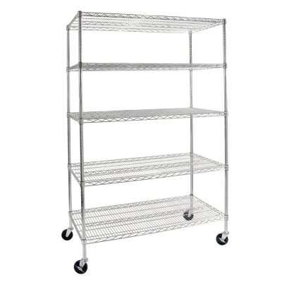 Seville Classics Steel Heavy Duty 7-Tier Utility Shelving Unit (48-in W x  14-in D x 52.5-in H), Chrome in the Freestanding Shelving Units department  at