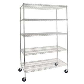 Seville Classics 5-Level Commercial Shelving with Wheels