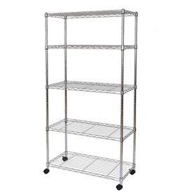 Seville Classics 5-Tier Steel Wire Shelving, 30" x 14" x 60" H